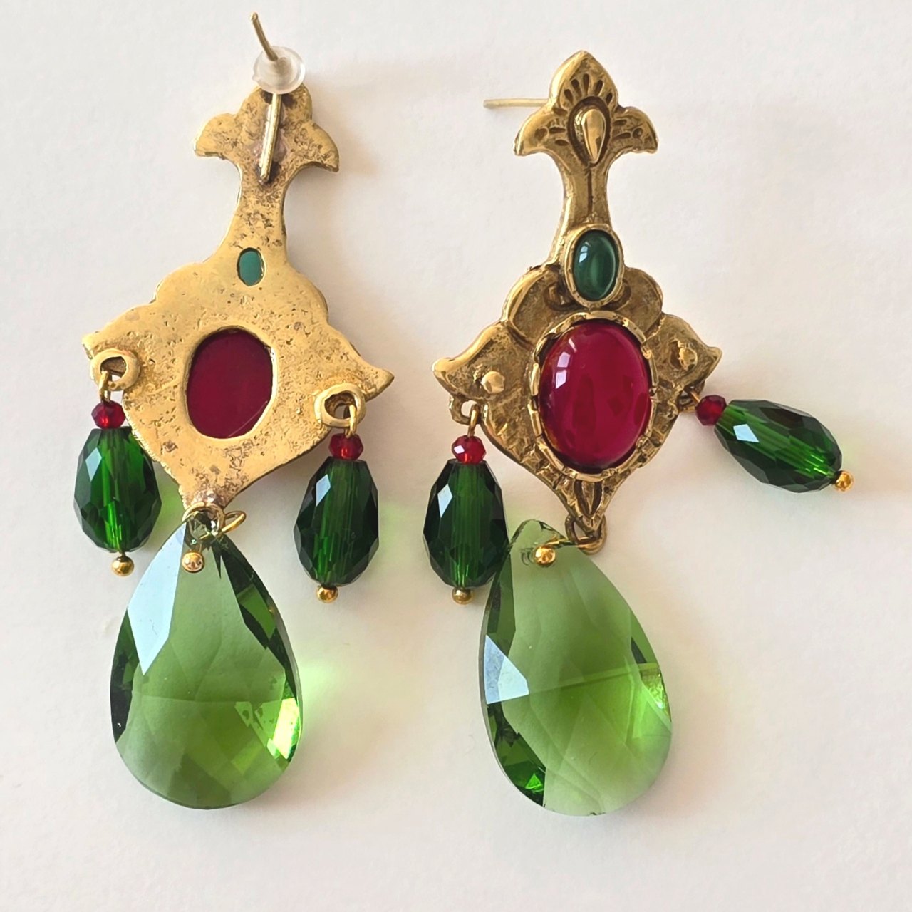 گوشواره دست ساز برنجی طرح اسلیمی2343